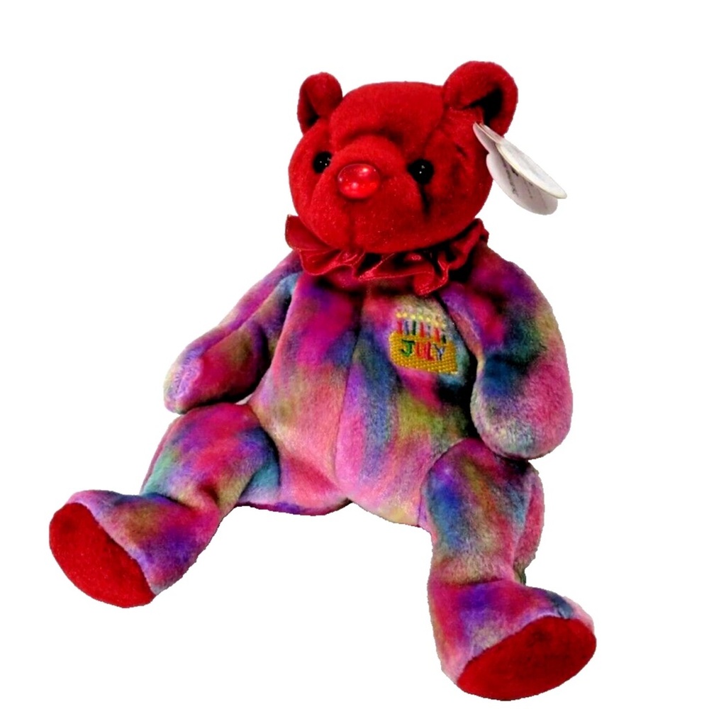 2001 TY Beanie Baby JULY the Birthday Bear 7.5 inch MWMT Stuffed Animal W Error
